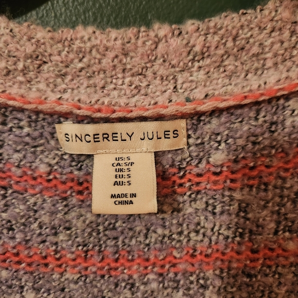 Sincerely Jules Floral Patterned Women's Sweater Size S Oversized - Picture 2 of 5